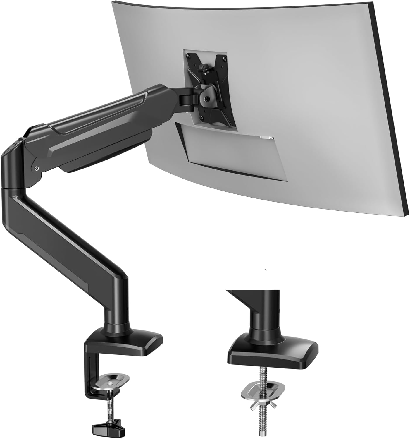 BONTEC Desktop Monitor Stand for Screens 13-32" with Tilt, Swivel and Rotate 360°, Ergonomic Monitor Arm with Gas Spring, VESA 75/100 mm, up to 9 kg, Mounting with Clamp and Grommet - Image 2