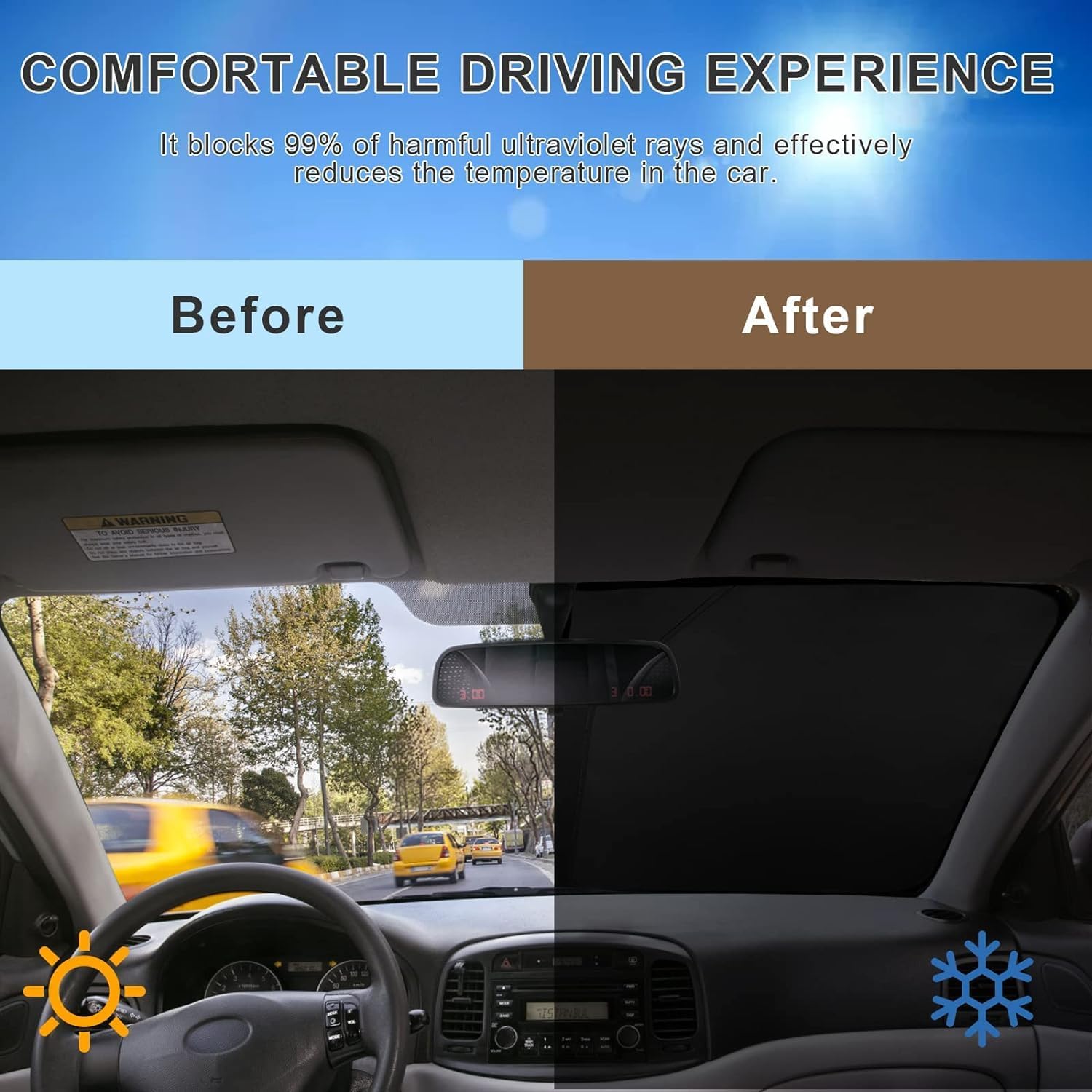 Front Car Sun Shade for BYD Seal U DM-i 2023 2024 2025, Car Sun Shield Windshield Sun Shade Foldable UV Protection Accessories - Image 2