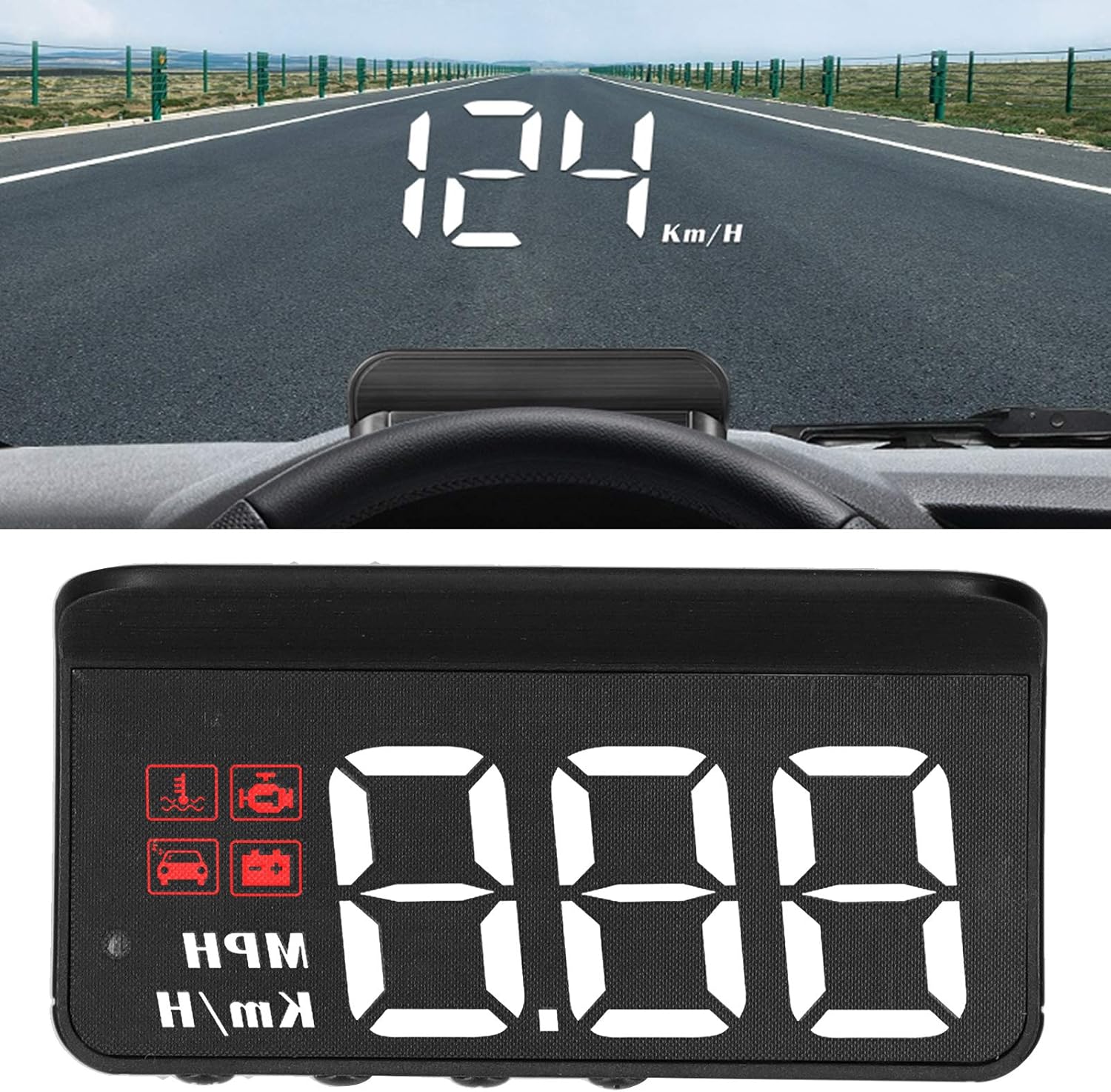 HUD Head Up OBD2 Display Multi-Function Car Windshield HUD Indicator with Clear High Definition Display - Image 2