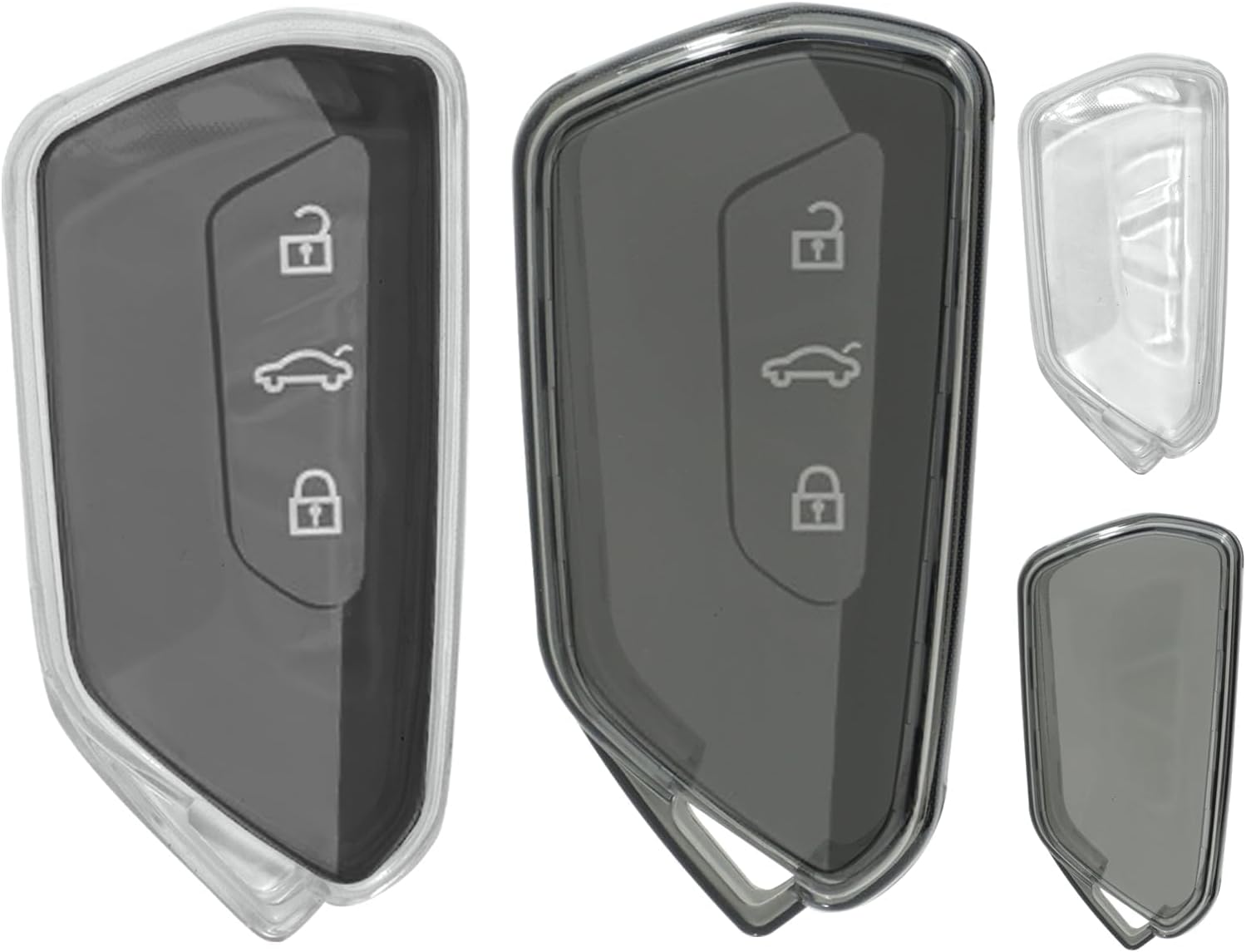 Key Case, 2 Pieces Transparent TPU Car Key Case with Buttons for Golf 8 GTE GTI ID.3 ID.4 Seat Leon MK4 Tarraco Ateca Skoda Octavia 4 Cupra Formentor - Image 2