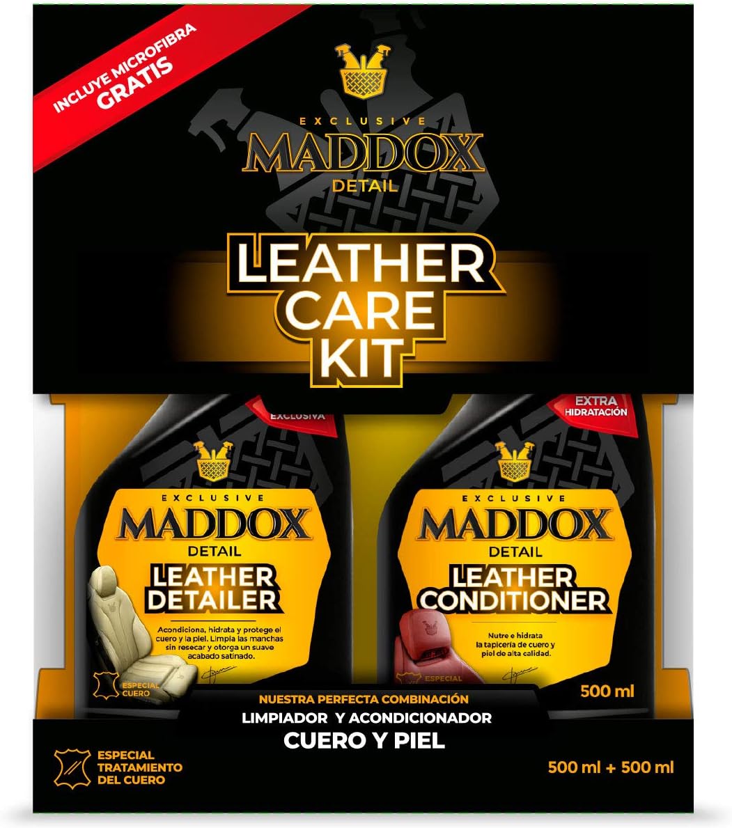 Maddox Detail - Car Leather Cleaning Kit | Car Leather Cleaner, Leather Repair Cream, Upholstery and Seat Cleaner | Renew and Protect Treatment | Leather Care Kit 2x500ml - Image 2