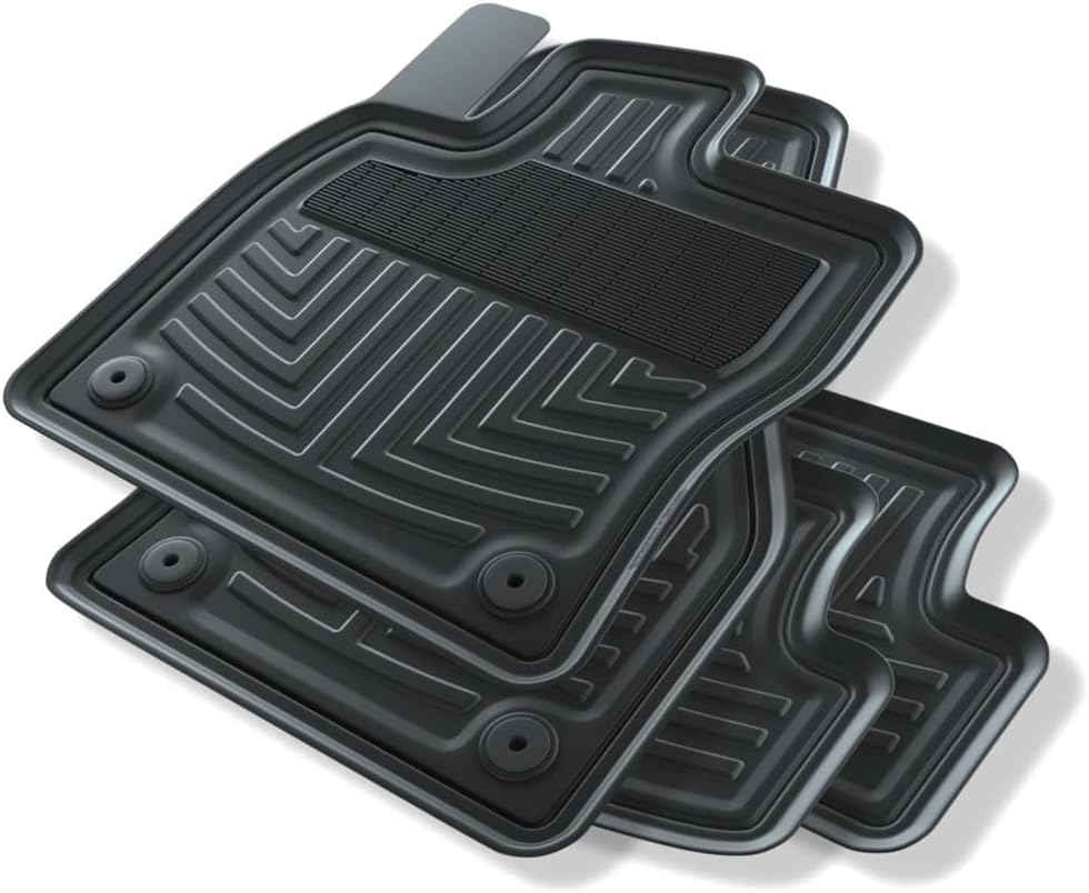 Mossa Rubber Floor Mats Suitable for Cupra Leon Hatchback, Sportstourer (2020- ) - Black - Car Mats 3 - Image 2