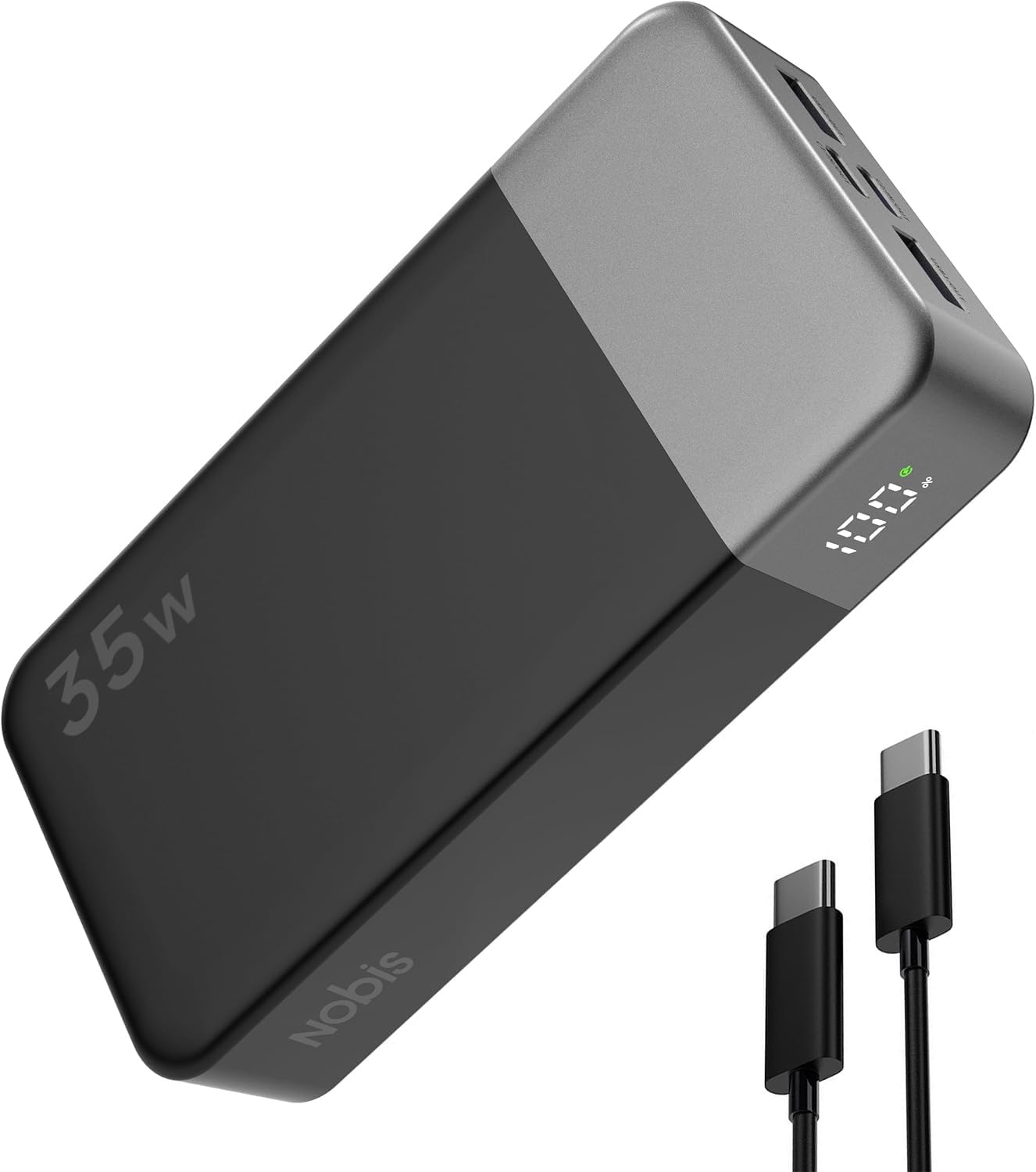 NOBIS Power Bank 20000 mAh, 35 W External Battery Fast Charging, PD3.0 QC4.0 Powerbank with 4 Outputs for MacBook, Phone 11 13 15 16 S23 S22, Airpods etc - Image 2