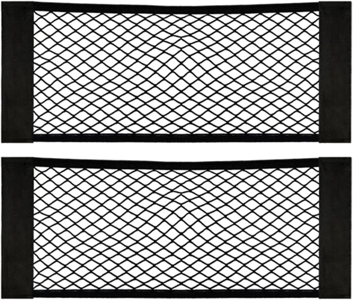 Storage Net, Nylon, Car Trunk Organizer Bag with Elastic Pocket Nets, Bottles, Grocery Black, for Car Cart - Image 2