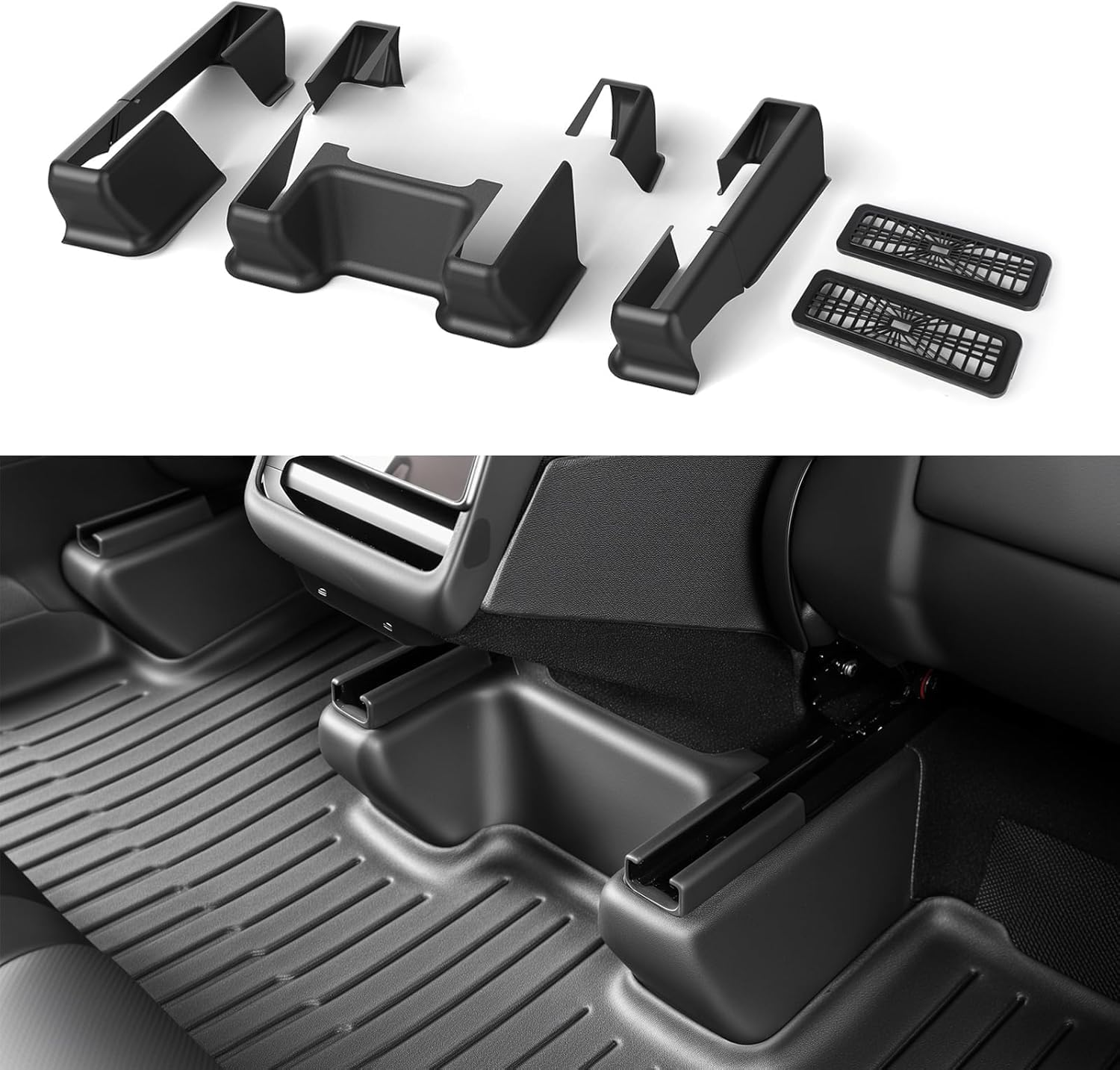 Topfit Under Seat Protector for Tesla Model Y Juniper TPE Second Row Seat Rail Covers Interior Accessories Anti-Scratch and Anti-Kick Kits for New Model Y 2025-2026 - Image 2