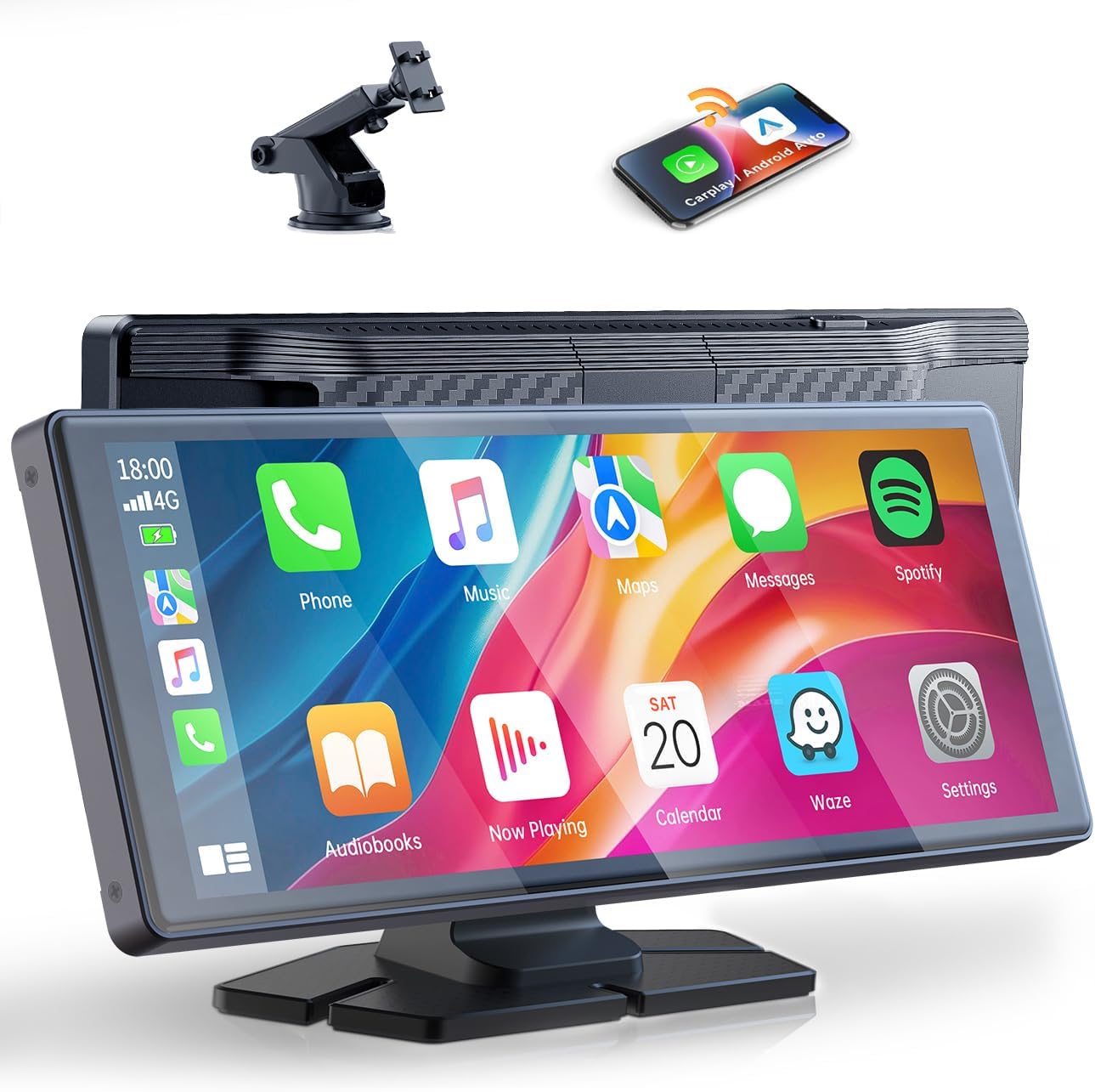 Volam Wireless Carplay Screen Car,For Apple Carplay&Android Auto,9.26 Inch Touch Screen IPS Screen, Automobiles Car Radio Audio Bluetooth music/Mirror Link/GPS Navigation for Car - Image 2