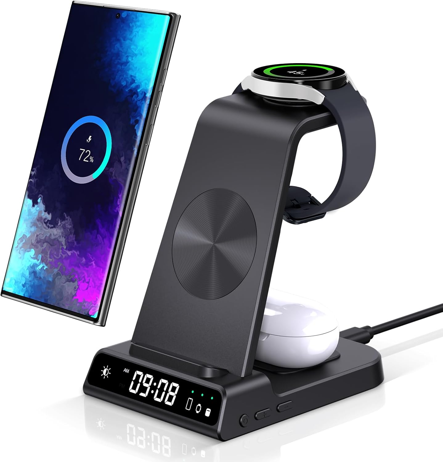 Wireless Charger for Samsung S25 Ultra, 3 in 1 Wireless Charging Station for Galaxy S25/S24/S23/Z Flip 7/Fold 6, Charging Dock for Galaxy Watch 8/8 Classic/Ultra/7/6/5, Galaxy Buds 3/3 Pro - Image 2