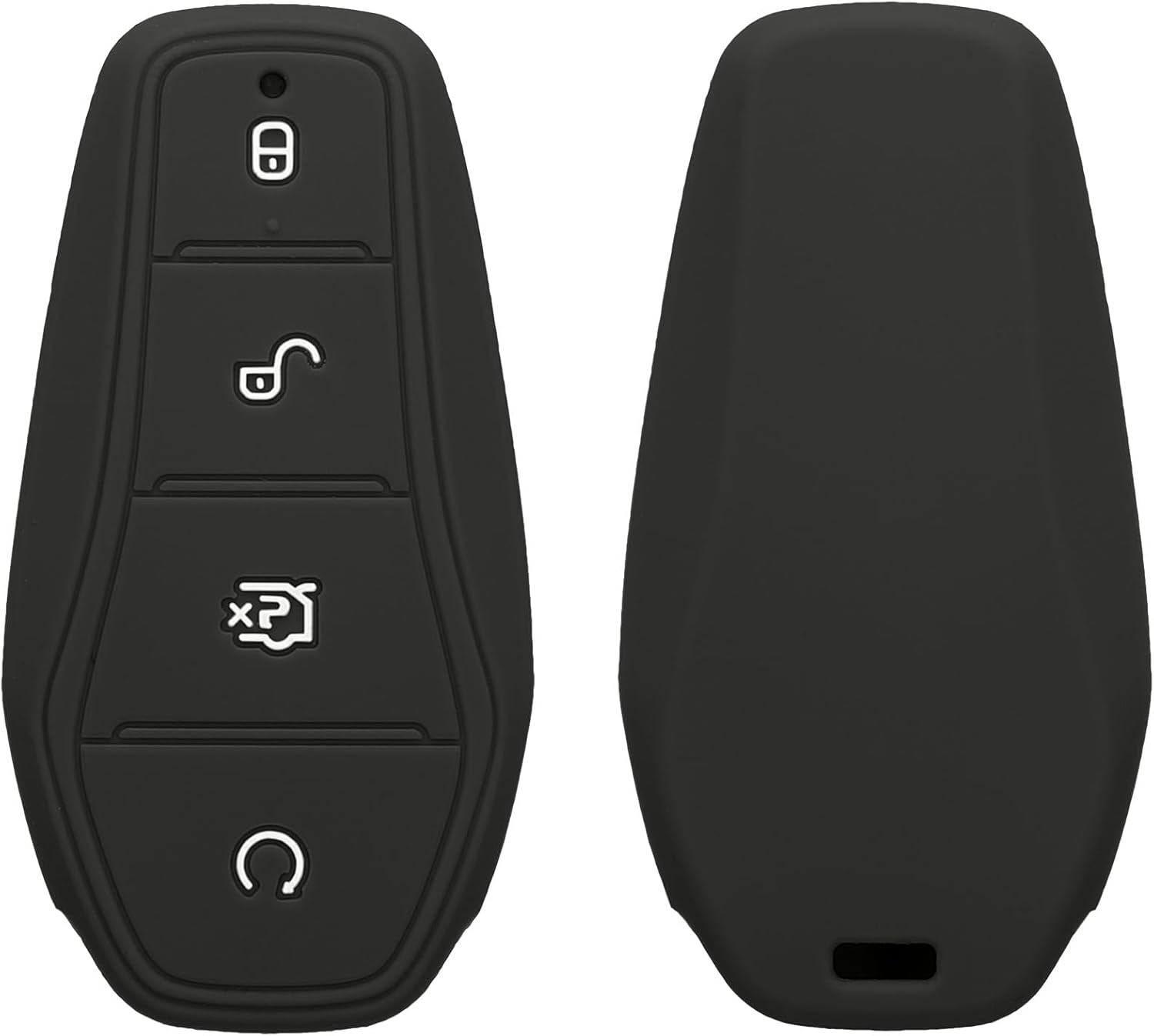 kwmobile Case Compatible with BYD Atto 3 / Sealion/Han/Tang/Dolphin/Seal - Protective Silicone Case for Car Key - Matte Black Case - Image 2