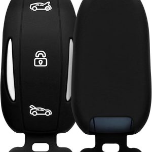 Funda kwmobile compatible con llave Tesla Model X, funda protectora de silicona, negro