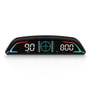 HUD Head Display AMROOLOO para coche, MPH y KM/H, muestra velocidad, RPM, hora y otras funciones