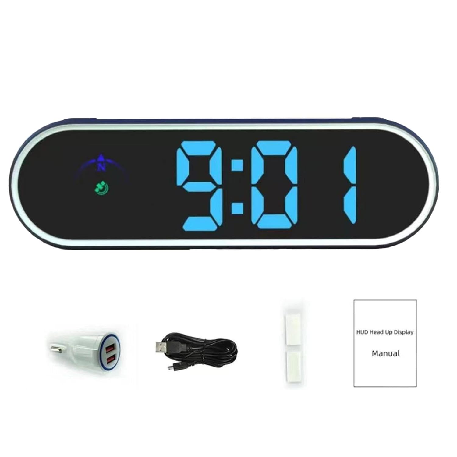 Pantalla de velocidad para parabrisas, HUD plug & play para coche, velocímetro digital GPS