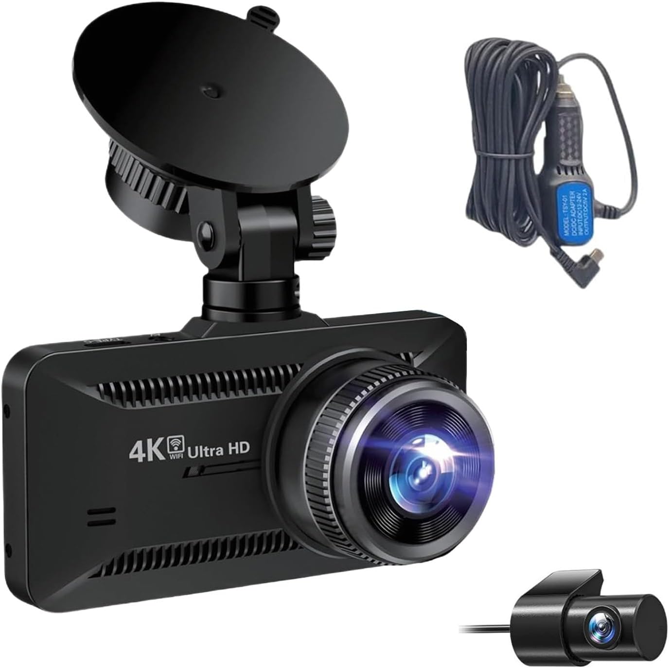 Cámara ultra clara para vehículo, grabador de viaje con conectividad inalámbrica, pantalla de 3,94", visión nocturna y ayuda de aparcamiento para coches y camiones