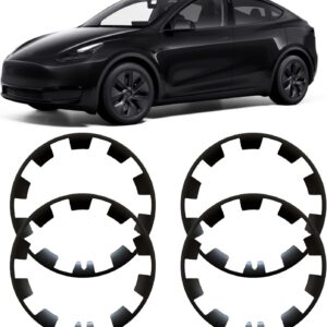 Protector de llanta compatible con Tesla Model Y, embellecedor ABS de 20″ resistente a arañazos, reemplazo para Tesla Model Y 20″, negro mate
