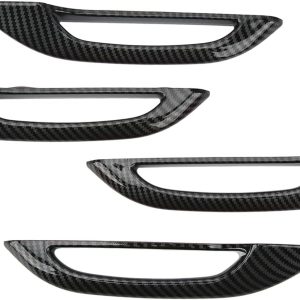 Cubiertas de protección para manijas de puerta de coche, estilo fibra de carbono anticongelante, pack de 4 para Tesla Model 3/Y