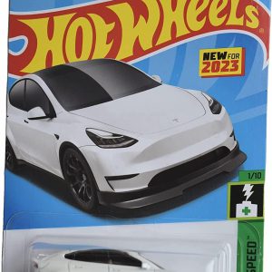 Hot Wheels Tesla Model Y blanco, HW Green Speed 2023, estado Mint/Near Mint, enviado envuelto con burbujas en caja