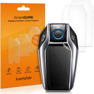 kwmobile, 3 películas protectoras TPU compatibles con llave BMW con pantalla, transparentes