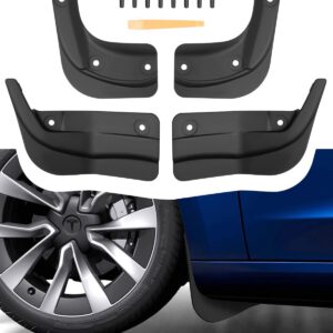 Guardabarros, 4 piezas, para Tesla Model 3 2024 2025 Highland, delanteros y traseros, con tornillos, sin taladrar