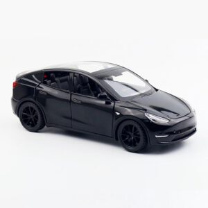 Tesla Model Y a escala 1:32, coche de juguete con luz y música, función de retroceso, aleación fundida, ideal para niños de 3+ años y coleccionistas, negro
