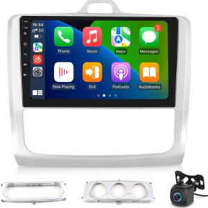 Radio Android 13 2+64G para Ford Focus Exi MT 2/3 MK2/MK3 2004-2011, CarPlay inalámbrico y Android Auto, pantalla 9″, WiFi, GPS, DSP, FM/RDS y cámara de seguridad