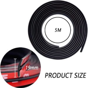 Junta de goma para parabrisas/puerta de coche, protector decorativo para puertas de coche, camión y SUV, 19 mm x 5 m