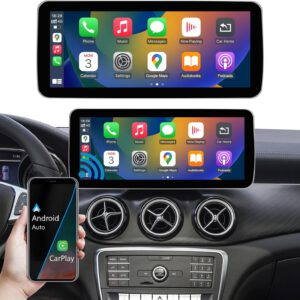 Radio Ninetom de 12,3″ con pantalla táctil para Mercedes Benz Clase A/C/V, GLA, CLA W176, C117, X117, X156 y W447 2015-2018 con NTG 5.0, compatible con CarPlay, Android Auto y MirrorLink