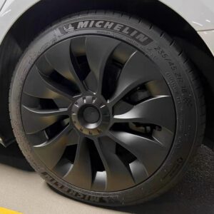 Tapacubos KAVANIC para Tesla Model 3 de 18″, negro mate con logo, estilo Uberturbine, 4 piezas, Model 3 2017-2023