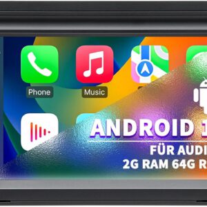 Radio Android 12 2G+64G para Audi A3, S3, 8P, RS3 2003-2012, CarPlay, Android Auto, pantalla táctil de 7″, GPS Navi y WiFi LAN