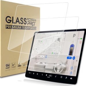 2 protectores de pantalla WD&CD para Tesla Model Y 2020-2024 y Tesla Model 3 2017-2023 de 15″, control central y navegación, 9H antirrayaduras
