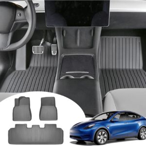 Alfombrillas delanteras de goma GAFAT para Tesla Model Y 2021-2024, TPE escaneado 3D original, borde alto, accesorios Tesla Model Y, OEM original, 5 plazas
