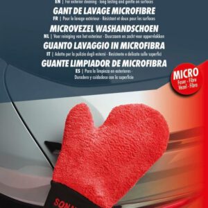 Guante de lavado de microfibra SONAX, 1 unidad, limpieza profunda sin arañar, lavado eficaz y suave para pintura y superficies, Nº 04282000