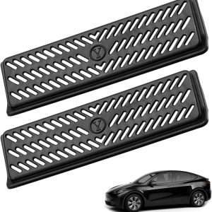2 cubiertas de salida de aire para Tesla Model Y, protección de ventilación, rejilla de flujo de aire bajo asiento