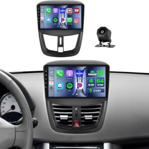 Radio Hikity Android 15 8 núcleos 4+64G para Peugeot 207 2009-2013, CarPlay inalámbrico, Android Auto, Bluetooth manos libres, pantalla táctil 9″, GPS, WiFi, DSP, FM y RDS