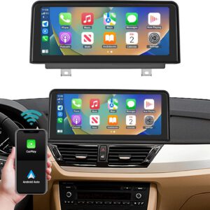 Radio Ninetom con pantalla táctil de 10,25″ y CarPlay inalámbrico/Android Auto para BMW X1 E84 2009-2015 sin pantalla OEM, compatible con MirrorLink, música y navegación