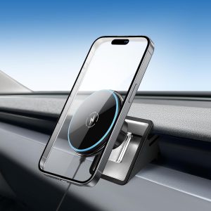 Soporte móvil certificado Qi2 15W para Tesla Model Y 2025 y Model 3 2024-2025, soporte magnético con cable C-C de 1 m para iPhone 12-16, accesorios Juniper Highland