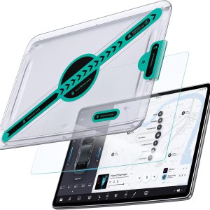 Protector de pantalla ESR para Tesla Model 3/Y, vidrio templado con kit de alineación, resistente a arañazos y golpes, sin burbujas, antihuellas