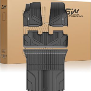 Alfombrillas 3W y alfombrilla de maletero compatibles con Tesla Model Y 2020-2024, set completo TPE para primera y segunda fila, todo clima, negro