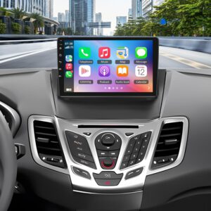 Radio Android 13 para Ford Fiesta 2009-2014 con CarPlay y Android Auto, pantalla táctil de 9″, GPS, Bluetooth, WiFi, FM, cámara trasera, 2+32G