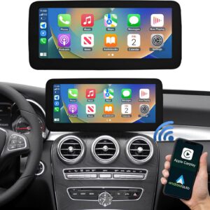 Radio Road Top de 12,3″ con CarPlay para Mercedes Benz Clase C, GLC y V W205/W447 2015-2018 con NTG5.0, compatible con CarPlay inalámbrico, Android Auto y MirrorLink