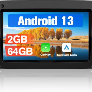 Radio Android 13.0 2GB+64GB 2 DIN con pantalla táctil de 7″ para Renault Megane 2003-2009, compatible con CarPlay/Android Auto inalámbricos, MirrorLink, WiFi, FM y Bluetooth