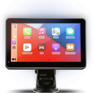 Car and Driver INTELLIDASH Pro, pantalla táctil IPS de 7″ solo con Apple CarPlay inalámbrico, Bluetooth, SiriusXM y Siri, montaje en parabrisas