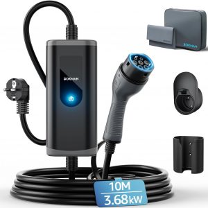 bokman Cargador Coche Electrico Tipo 2, 3,68kW / 16A / 10 Metros / IP65 Impermeable, Monofásico Cable de Carga para Vehículos Eléctricos