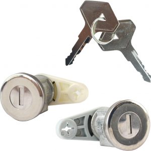 2 cerraduras de puerta compatibles para Twingo 1, Clio 1, Express, Super 5 (1984-2007) DELANTERO IZQUIERDO + DERECHO | Bombin cerradura con duplicado de llave | 7701349790, 7701349791, 7701367603