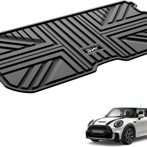 3W Alfombrilla Maletero de Coche para Mini Hatch 3 Puertas F56 2014-2024, TPE Alfombrillas Maletero para Todo Tipo de Clima para Mini Hatch 3 Puertas Juego Completo de Alfombrillas, Accesorios, Negro