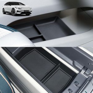 GAFAT Compatible con VW ID.7 Tourer 2024 2025 2026 consola central, caja de almacenamiento, 2025 ID7 Tourer reposabrazos organizador + estantes inferiores de la consola central guantera, ID.7