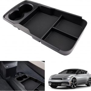 GAFAT Ki-a EV6/ GT/Line 2021-2024 2025 Caja de Almacenamiento para Consola Central, EV6 2023 Organizador de Bandeja y Guantera Inferior de Consola Central, Compatible con Accesorios Kia EV6