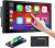Radio de coche 2 DIN con CarPlay inalámbrico y Android Auto, pantalla táctil HD de 7″, compatible con manos libres, AUX, FM/AM y reproductor de música, sin cámara trasera