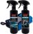 Kit de limpieza interior QM Cleaner para coche, limpiador de salpicadero, plástico, cristal y pantalla, efecto satinado, incluye limpiador salpicadero 500 ml, limpiador cristal/pantalla 500 ml y 2 paños extra