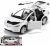 Tesla Model X a escala 1:32, juguete electrónico de aleación fundida con función de retroceso, luces y música, mini vehículo de regalo para niños, blanco