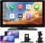 Pantalla CarPlay para coche con CarPlay/Android Auto inalámbricos, pantalla táctil portátil de 9″, Bluetooth, Mirror Link, control por voz, USB, TF y AUX, negro