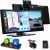 Pantalla LAMTTO CarPlay inalámbrica de 10,25″ con Android Auto, estéreo con dashcam frontal/trasera 2.5K+1080P, sin instalación, navegación, Bluetooth, FM, AUX y tarjeta TF 64 GB